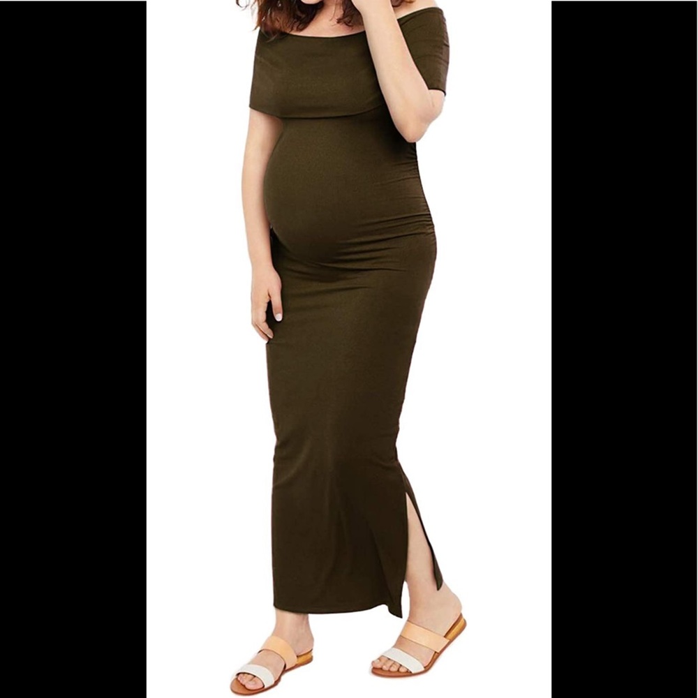 Olive green maternity dress